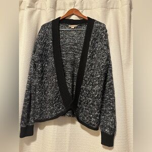 Navy and White Women's Cardigan
